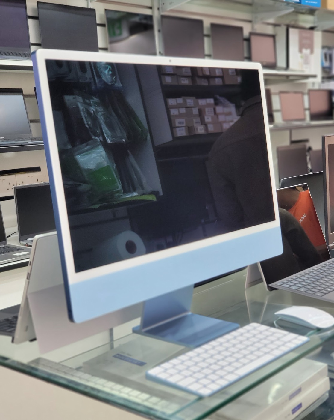iMac and Apple devices on display