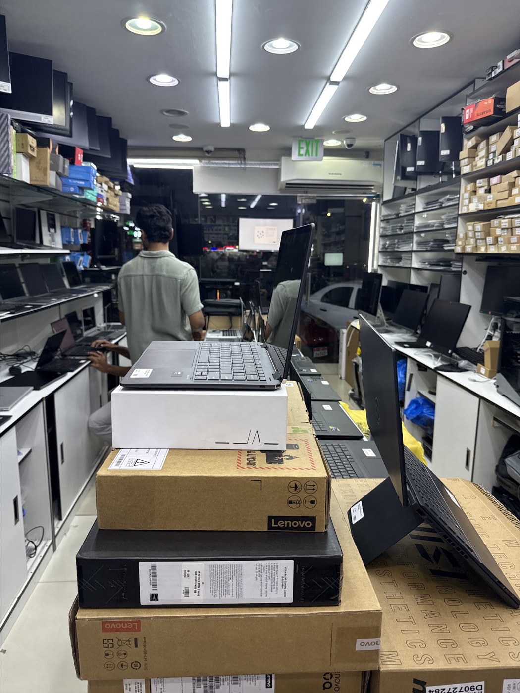 New laptop stock in boxes